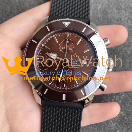 Replica Breitling Superocean Heritage II Chronograph 46 A1331233 N Stainless Steel Chocolate Dial Swiss 7750