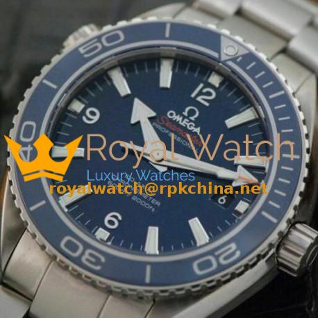 Replica Omega Seamaster Planet Ocean 45MM Stainless Steel Blue Dial Swiss 8500