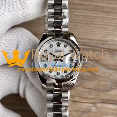 Replica Rolex Lady Datejust 28 279166 28MM WF Stainless Steel Silver Dial Swiss 2671
