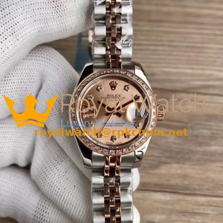 Replica Rolex Lady Datejust 28 279381RBR 28MM WF Stainless Steel & Rose Gold Rose Gold Dial Swiss 2671