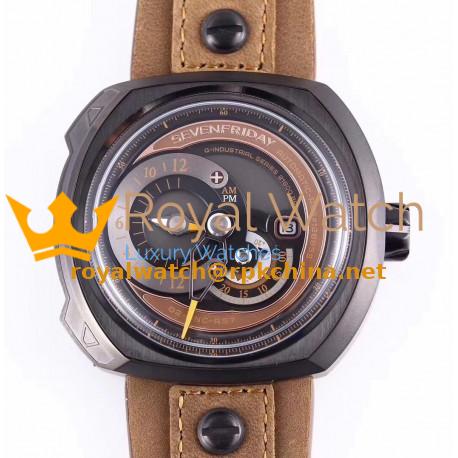 Replica SevenFriday Q2/03 N PVD Brown Dial Miyota 8215