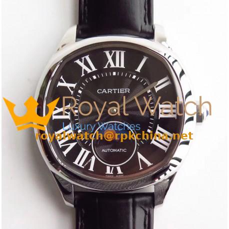 Replica Drive de Cartier Moonphase WSNM0008 N Stainless Steel Black Dial Swiss 1904-LU MC