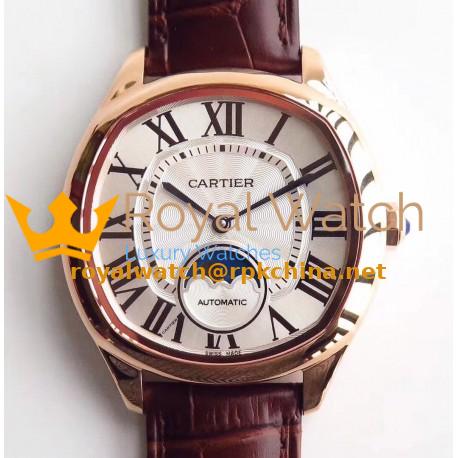 Replica Drive de Cartier Moonphase WGNM0008 N Rose Gold Silver Dial Swiss 1904-LU MC