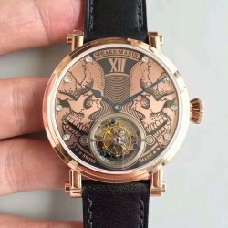 2002 EQF RG Gold Skull Dial Swiss Tourbillon