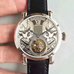 2002 EQF SS White Skull Dial Swiss Tourbillon