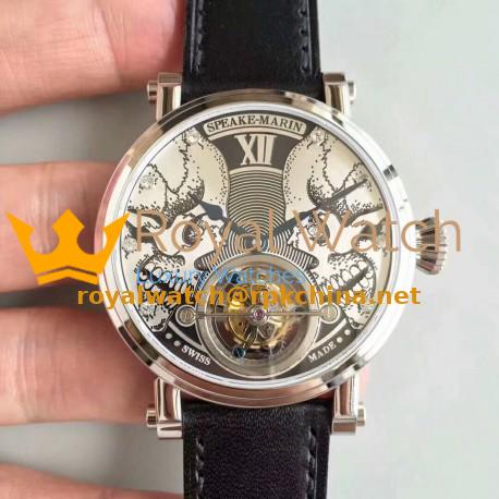 Replica Speake Marin 2002 EQ Stainless Steel White Skull Dial Swiss Tourbillon