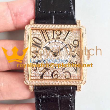 Replica Franck Muller Master Square Ladies 6002 M QZ D GF Rose Gold & Diamonds Diamond Dial Swiss Quartz