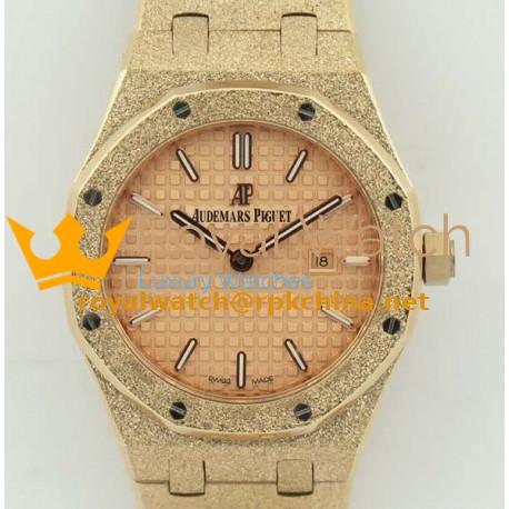 Replica Audemars Piguet Royal Oak Frosted Gold Quartz 33MM 67653 OM Rose Gold Rose Gold Dial Swiss 3132