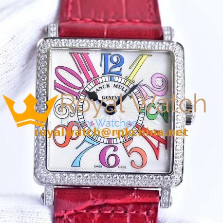 Replica Franck Muller Master Square Ladies 6002 M QZ D GF Stainless Steel & Diamonds White Dial Swiss Quartz