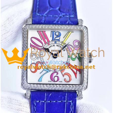 Replica Franck Muller Master Square Ladies 6002 M QZ D GF Stainless Steel & Diamonds White Dial Swiss Quartz