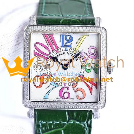 Replica Franck Muller Master Square Ladies 6002 M QZ D GF Stainless Steel & Diamonds White Dial Swiss Quartz
