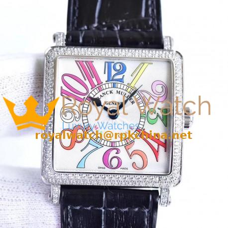 Replica Franck Muller Master Square Ladies 6002 M QZ D GF Stainless Steel & Diamonds White Dial Swiss Quartz