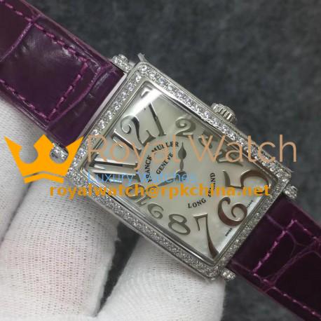 Replica Franck Muller Ladies Long Island 1952 952 QZ D GF Stainless Steel & Diamonds Silver Dial Swiss Quartz