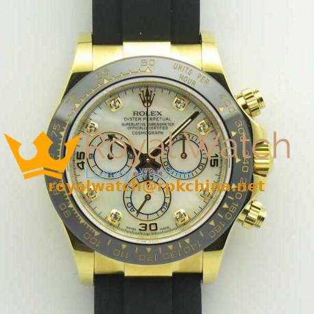 Replica Rolex Daytona Cosmograph 116518LN JH Yellow Gold Mother Of Pearl Dial Swiss 4130 Run 6@SEC