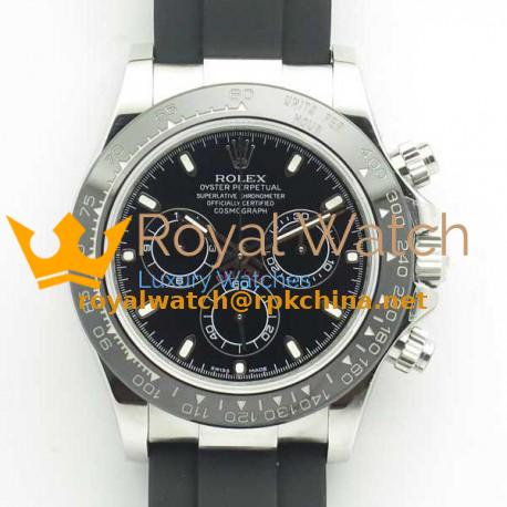 Replica Rolex Daytona Cosmograph 116519LN JH Stainless Steel Black Dial Swiss 4130 Run 6@SEC