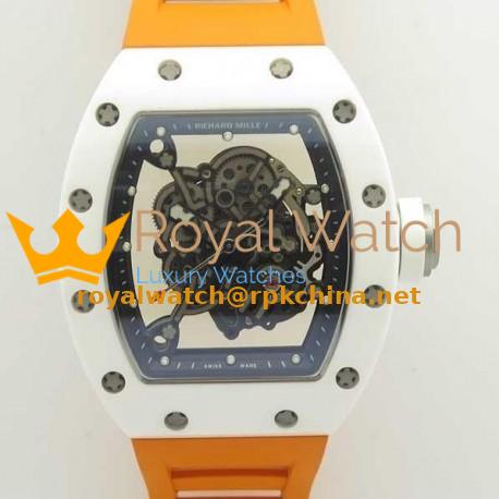 Replica Richard Mille RM055 KV V2 White Ceramic Skeleton Dial M8215