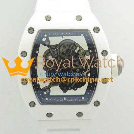 Replica Richard Mille RM055 KV V2 White Ceramic Skeleton Dial M8215