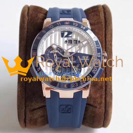 Replica Ulysse Nardin El Toro GMT +/- Perpetual Calendar 326-00 TWA Rose Gold Silver Dial Swiss UN-32