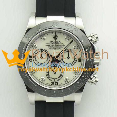 Replica Rolex Daytona Cosmograph 116519LN JH Stainless Steel Mother Of Pearl Dial Swiss 4130 Run 6@SEC