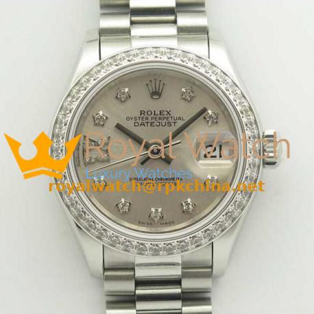 Replica Rolex Lady Datejust 28 279136RBR 28MM BP Stainless Steel & Diamonds Silver Dial Swiss 2671
