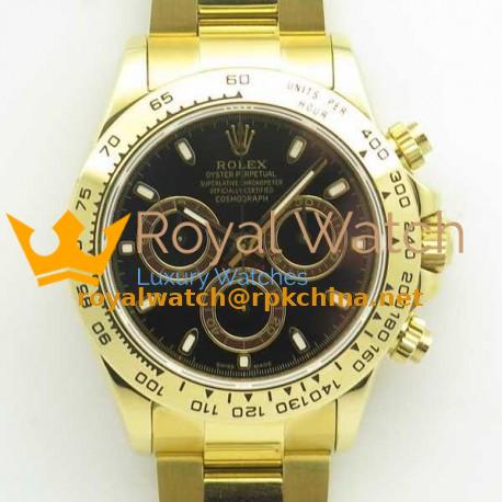 Replica Rolex Daytona Cosmograph 116508 BP Yellow Gold Black Dial Dial Swiss 4130 Run 6@SEC