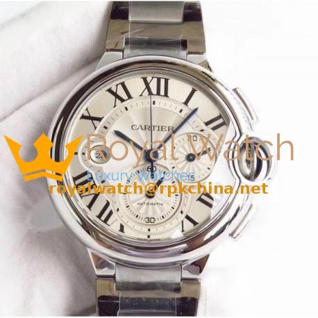 Replica Cartier Ballon Bleu Chronograph W6920076 ZF Stainless Steel Silver Dial Swiss 8101 MC