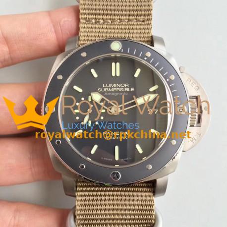 Replica Panerai Luminor Submersible 1950 Amagnetic 3 Days Automatic PAM389 VS Titanium Black Dial Swiss P9000