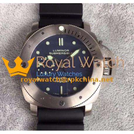 Replica Panerai Luminor Submersible GMT Regatta PAM371 ZF Titanium Black Dial Swiss P9001