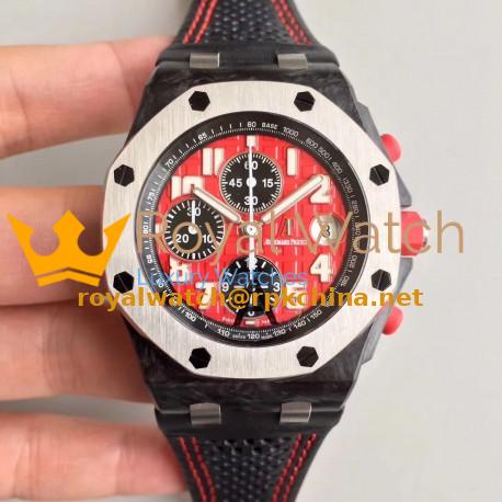 Replica Audemars Piguet Royal Oak Offshore Singapore GP F1 26190OS.OO.D003CU.01 JF V2 Forged Carbon Red Dial Swiss 7750