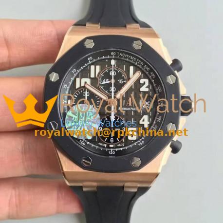 Replica Audemars Piguet Royal Oak Offshore 25940O.OO.D002CA.01 JF V5 Rose Gold & Ceramic Grey Dial Swiss 7750