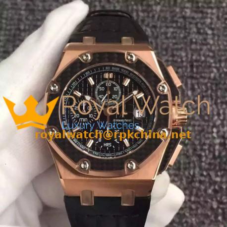 Replica Audemars Piguet Royal Oak Offshore Juan Pablo Montoya 26030RO.00.D001IN.01 JF V2 Rose Gold Black Dial Swiss 2840