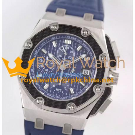 Replica Audemars Piguet Royal Oak Offshore Juan Pablo Montoya 26030PO.00.D021IN.01 JF V2 Stainless Steel Blue Dial Swiss 2840