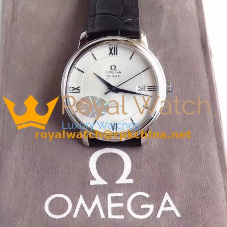 Replica Omega De Ville Prestige Co-Axial 39.5MM 424.53.40.20.04.001 MKS V4 Stainless Steel White Dial M9015