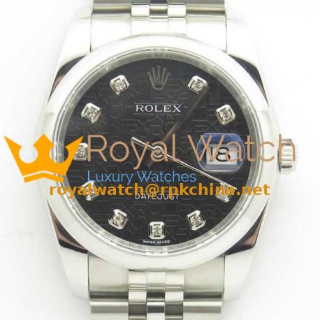 Replica Rolex Datejust 36MM 116234 DJ V2 Stainless Steel Black Anniversary Jubilee Dial Swiss 3135