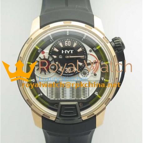 Replica HYT H1 Rose Gold 148-PG-22-GF-CR CY Rose Gold & PVD Black Dial M8215