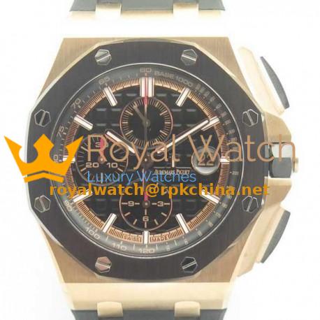 Replica Audemars Piguet Royal Oak Offshore 2640R0.00.A002CA.02 JF V2 Rose Gold Black Dial Swiss 3126