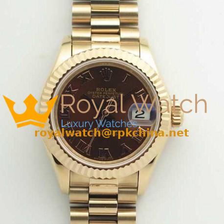 Replica Rolex Lady Datejust 28 279165 28MM BP Rose Gold Chocolate Dial Swiss 2671