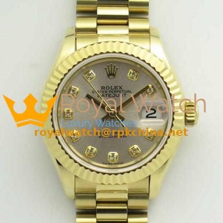 Replica Rolex Lady Datejust 28 279178 28MM BP Yellow Gold Silver Dial Swiss 2671