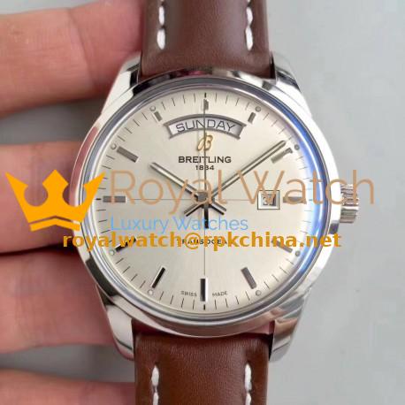 Replica Breitling Transocean Day & Date A4531012/G751/437X/A20BA.1 V7 Stainless Steel Silver Dial Swiis 2836-2