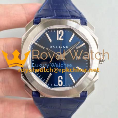 Replica Bvlgari Octo Solotempo 101964 JL Stainless Steel Blue Dial Swiss BVL193