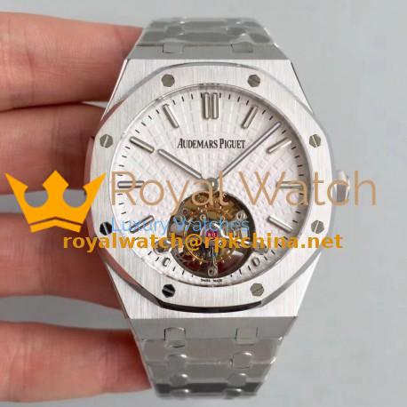 Replica Audemars Piguet Royal Oak Tourbillon Extra Thin 26522 R8 Stainless Steel White Dial Swiss 2924