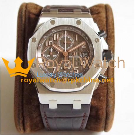 Replica Audemars Piguet Royal Oak Offshore Chronograph 2018 SIHH 26470 JF V2 Stainless Steel Brown Dial Swiss 3126