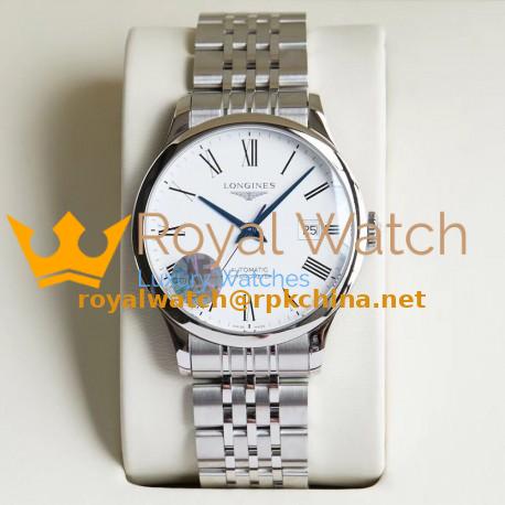 Replica Longines Record L2.821.4.11.6 AF Stainless Stee White Dial Swiss L888.4