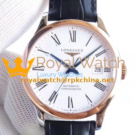 Replica Longines Record L2.821.4.11.2 AF Stainless Steel & Rose Gold White Dial Swiss L888.4