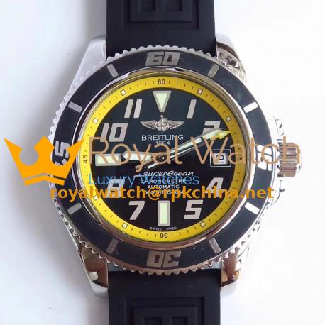 Replica Breitling Superocean 42 Abyss Yellow A1736402/BA32 ZF Stainless Steel Black & Yellow Dial Swiss 2824-2