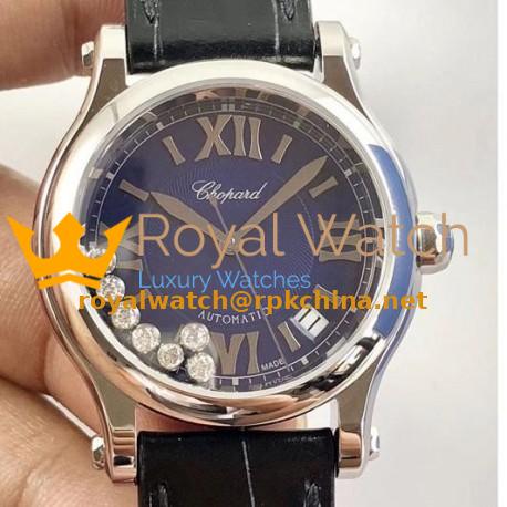Replica Chopard Happy Sport 36MM Automatic 278559-3008 N Stainless Steel Blue & Diamond Dial Swiss 2892