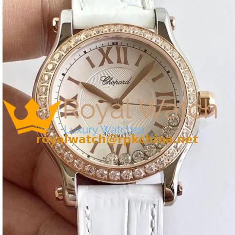 Replica Chopard Happy Sport 36MM Automatic 278582-6003 N Stainless Steel & Diamond Silver & Diamond Dial Swiss 2892
