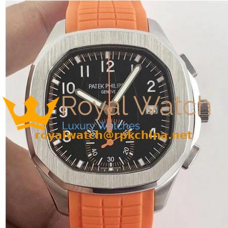Replica Patek Philippe Aquanaut Chronograph 5968A N Stainless Steel Black Dial Swiss CH28-520C
