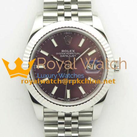 Replica Rolex Datejust II 126334 41MM N Stainless Steel Purple Dial Swiss 3235