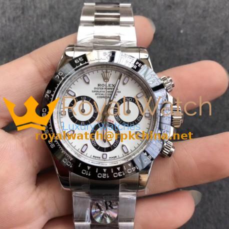 Replica Rolex Daytona Cosmograph 116500LN AR V2 Stainless Steel 904L White Dial Swiss 4130 Run 6@SEC